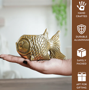 Porte-bougie en aluminium de luxe en forme de poisson, fait main, durable, moderne, élégant, de qualité supérieure, pour plantes, vaisselle, intérieur - Product Image 3