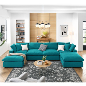Canapé modulaire bon marché canapé-lit personnalisable en tissu nuage toute combinaison de meubles de salon sectionnels en forme de U au design moderne - Product Image 4