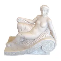 Natural Marble Lying Naked Lady Statue