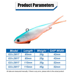 Guosong Meilleure Vente 95mm 115mm TPR Jackall Leurre Tête de Plomb Spinner Vibe Leurre en Plastique Souple Crank Bait Sinking Vib Shad Vibe Leurre - Product Image 3