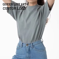 T-shirts 3D personnalisés Votre propre marque 200G 180G 95% coton 5% Spandex Broderie Bouffée Impression Logo Design Tags Denim Batik Tissu Trou