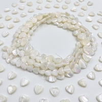 Perles en forme de cœur en nacre naturelle blanche prêtes à être expédiées, perles en vrac pour la fabrication de bijoux DIY, fournitures en vrac