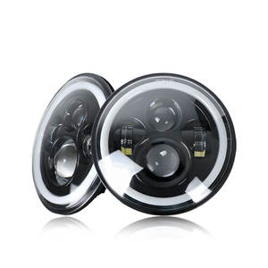 Precio al por Mayor, Faro LED de 7 Pulgadas, 30W, 12V, Luz Alta/Baja, H4/H11/H7, IP68, Impermeable, 6000 Lúmenes, Blanco/Amarillo, Ojo de Ángel, Universal - Product Image 1