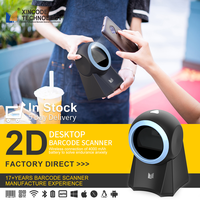 Escáner Xincode inalámbrico de escritorio, escáner de código de barras 2D, lector de código de barras QR USB, escaneo para inventario, ropa, supermercado