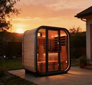 ห้องซาวน่าไม้เนื้อแข็งทรงสี่เหลี่ยมคุณภาพคุ้มราคา สำหรับ 3-4 คน เพื่อฟื้นฟูร่างกาย ด้วยซาวน่าอินฟราเรดประสิทธิภาพสูง - Product Image 1