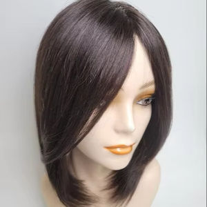 Perruque 100% cheveux humains, longueur épaule, 10 pouces, coupe bob moyenne, à clipser, légère, couleurs naturelles, compatible chimiothérapie, par WIGTS, livraison rapide - Product Image 1