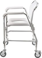 Chaise de douche roulante, fauteuil roulant, pour personnes âgées et handicapées, roues à verrouillage arrière, équipement de sécurité pour la salle de bain