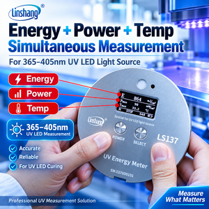 เครื่องวัดพลังงานรังสียูวี Linshang LS137 พร้อมเซ็นเซอร์วัดอุณหภูมิ สำหรับการทดสอบความเข้มและการให้รังสีของ LED ขนาด 365-405 นาโนเมตร - Product Image 4