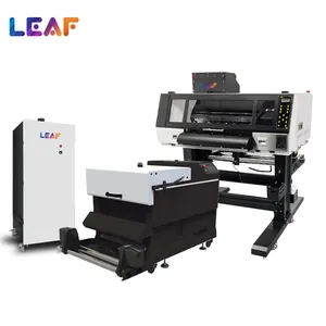 Daun otomatis 60cm 24 inci pencetak DTF Transfer panas PET Film T-shirt DTF Inkjet Printer dengan bubuk bergetar mesin Oven