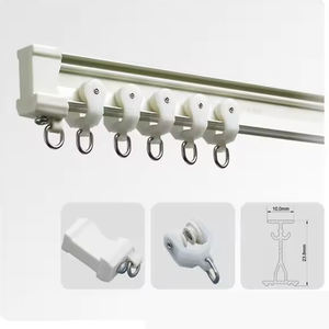 Rideau à tringle à serpent, commande manuelle, double couche de tissu et de tulle transparent pour salon - Product Image 4