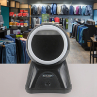 Escáner de Códigos de Barras de Escritorio con Interfaz USB y Detección Automática de Códigos QR 2D para Sistemas POS de Supermercados, Disponible en Stock