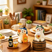 Figurines en résine d'animaux mignons, pyramide musicale, amour, faites à la main, peintes à la main, décoration de bureau à domicile, mini cadeaux