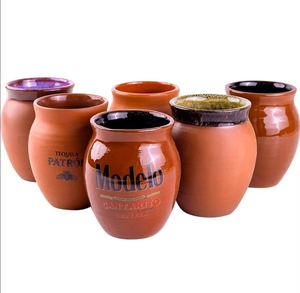 Cantaritos de Cerámica Hechos a Mano de 400 ml, Diseño Mexicano Clásico de Arcilla de Terracota para Café y Fiestas, Taza de Cerámica Clásica de 400 ml - Product Image 1