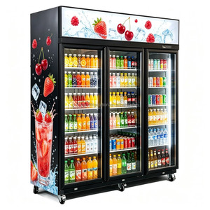 Vitrina Refrigerada Vertical de 3 Puertas con Compresor Superior, Enfriador de Bebidas con Enfriamiento por Aire - Product Image 1