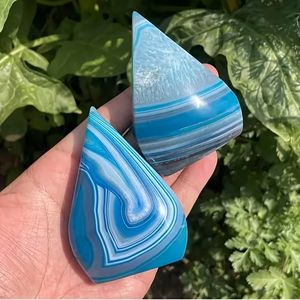 Vente en gros de sculptures de guérison, agate bleue de haute qualité, sculpture en forme de larme, cristal en forme de larme, artisanat pour bijoux, cadeaux - Product Image 4