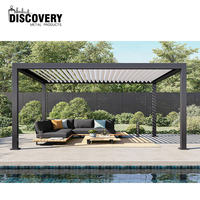 Pavillon de jardin moderne en aluminium motorisé, imperméable, avec toit à lamelles réglables pour pergola de jardin
