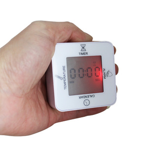 Đồng Hồ Sáng Tạo Kích Thước Nhỏ Bốn Mặt Đồng Hồ Báo Thức Điện Tử Có Đèn Nền <span class=keywords><strong>LED</strong></span> Kỹ Thuật Số Với Lịch Vạn Niên Nhiệt Độ Hẹn Giờ - Product Image 1