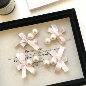 اللؤلؤ الوردي الحلو الوردي الشريط القوس الجانب النساء المتقدمة اكسسوارات الشعر منقار البط غطاء الرأس دبوس الشعر الفتيات الديكور الشعر - Product Image 1