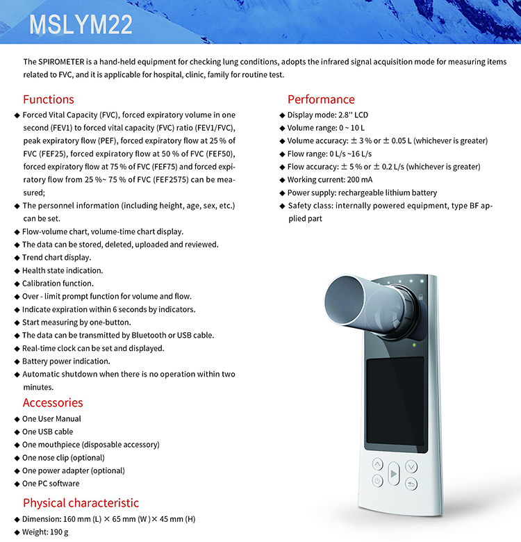 Máquina de Prueba de Función Pulmonar Médica / Máquina Espirometría