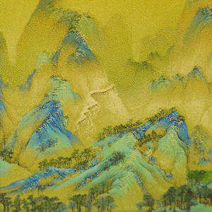 Peinture murale de style chinois « Mille kilomètres de rivières et de montagnes » pour la décoration de bureau, d'entrée, de salon et de bureau, cadeau de fête ou d'anniversaire - Product Image 5