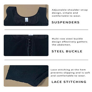 Body sculptant taille haute grande taille post-partum avec bretelles et fermeture éclair à boutons dans le bas pour un maintien abdominal ajusté - Product Image 2