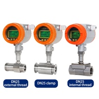 Flowmeter Turbin Cairan Stainless Steel Pulse 4-20mA RS485 DN25 Presisi Tinggi untuk Air Murni, Alkohol, Minyak