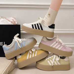 <span class=keywords><strong>Sneakers</strong></span> à lacets en similicuir suédé personnalisées avec logo pour femmes, style décontracté, chaussures de tennis - Product Image 6