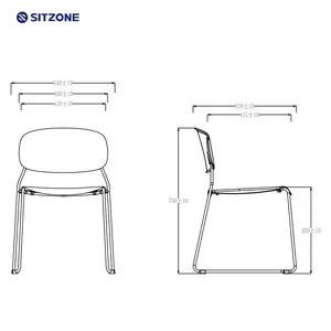 Sitzone New Modular Joint Design Office Training Chairs Plastic Stackable Conference Meeting Chair