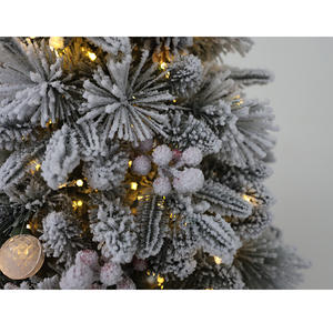 Arbre de Noël blanc floqué en PVC PE artificiel 7FT Nouveau design Décorations de Noël écologiques - Product Image 2