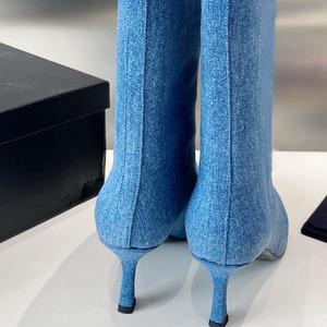 Chaussures tendance pour femmes 2023, bottes de cow-boy, talons hauts pour femmes de longueur moyenne, chaussures de créateurs pour femmes, marques célèbres - Product Image 6