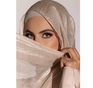 2024 lujo liso Color sólido seda borde ligero brillo liso plisado gasa Hijab pañuelo para la cabeza chal bufandas - Product Image 1