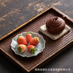 Plato de frutas de porcelana irregular para mesa de té de boda con diseño de doble felicidad - Product Image 3