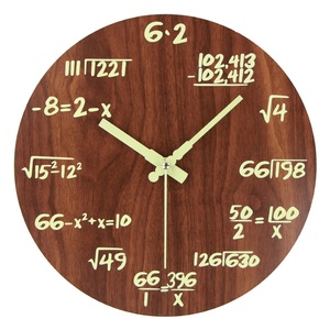 Orologio da Parete Nordico in Legno da 12 Pollici con Formule Scientifiche e Matematiche, Orologi Creativi Personalizzabili con Numeri Luminosi - Product Image 1