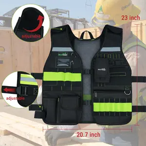 Đa túi công cụ vest, thợ điện thợ mộc công cụ xây dựng vest, phản chiếu an toàn của Nam giới công cụ vest.