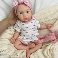 Poupée Reborn Artisanale CE/CPC Peinte à la Main 18 Pouces, Poupée Nouveau-né Douce en Silicone Intégral, Lavable, Bouche/Ongles Ouverts, Jouet Cadeau de Noël pour Fille