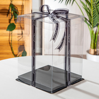 Boîtes à Gâteaux Transparentes en Gros avec Ruban, Emballage Présentoir pour Pâtisserie d'Anniversaire