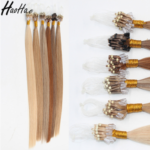 Extensions capillaires à micro-anneaux en cheveux humains Remy, perles à micro-anneaux, liens à boucles, vente en gros Haohao Hair - Product Image 4