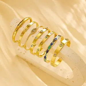 Groothandel Mooie Manchet Gouden Armbanden 18K Vrouwen Armband Rvs Goud Mode Sieraden Armbanden Armbanden