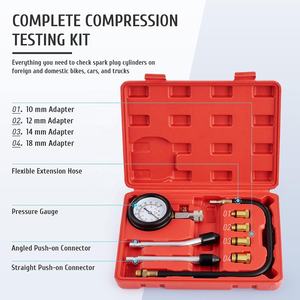 Auto 0-300 PSI Air Compression Gauge <strong>Meter</strong> Tester Kit Cylinder <strong>Pressure</strong> <strong>Test</strong> for Petrol Gas Engine Diagnostic Tools - Product Image 2