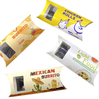 Emballage pour tarte aux fruits, boîte à poulet roulé jetable personnalisée avec logo, boîte à burrito, boîte à rouleaux en papier en forme d'oreiller, emballage alimentaire rapide