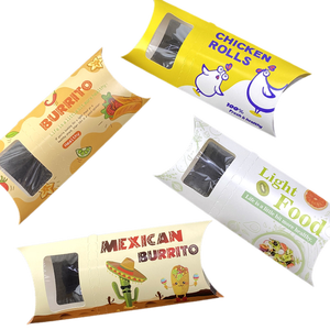 Caja de Embalaje para Pastel de Frutas con Logotipo Personalizado, Caja Desechable para Comida Rápida, Caja para Rollitos de Pollo, Caja para Burritos, Caja de Papel en Forma de Almohada para Envolver Rollitos - Product Image 5