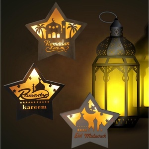 Hollow Moon Star <strong>Ramadan</strong> Decoration Islamic Mosque Blessed Eid <strong>Mubarak</strong> <strong>Gifts</strong> Free standing Acrylic MDF Wooden <strong>Ramadan</strong> Moon Decor - Product Image 2
