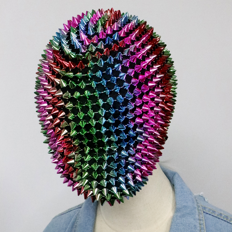 Spikes Studded Full Face Jewel Margiela Mask - Fashion Punk