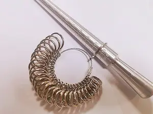 PopTings us Standard size #0-#13 strumenti per gioielli mandrino ad anello in alluminio MKT041 Finger Sizer Stick