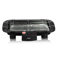 Barbecue électrique RAF 2000W, puissance de feu élevée, revêtement PTFE, hauteur de grille réglable, chauffage rapide, nettoyage facile, contrôle de la température