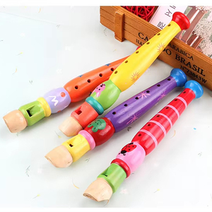 Wholesale children's 6-hole wooden flute instrument, kindergarten early education music Enlightenment toy, musical instrument - Product Image 1