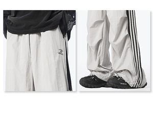 <span class=keywords><strong>Pantaloni</strong></span> Sportivi Larghi con Striscia Laterale Metro Wholesale, Jogger Streetwear, <span class=keywords><strong>Pantaloni</strong></span> da Ginnastica in Nylon Parachute Antivento da Uomo - Product Image 5