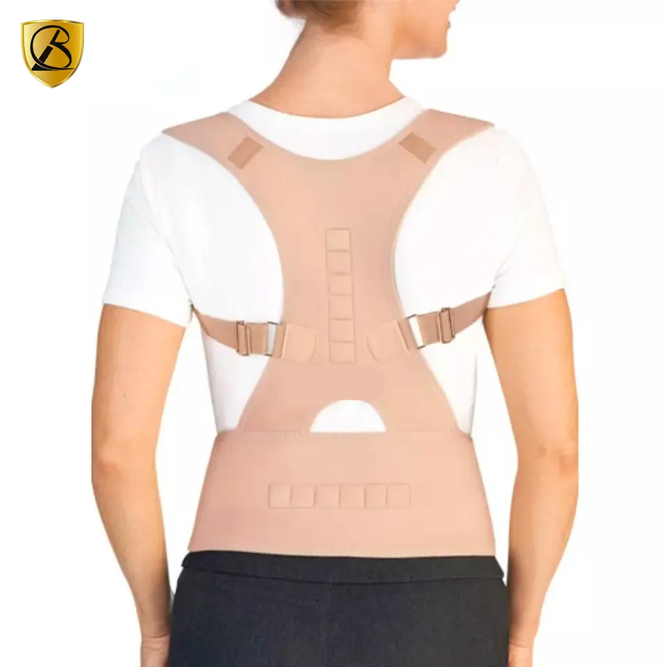 Copper Brace neoprene magnetic back posture corrector brace with adjustable belt