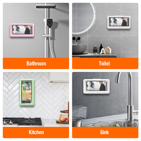 Support de téléphone portable universel pour douche, anti-buée, à fixation murale, grand format, étanche, rotation à 360 degrés