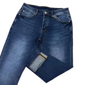 Supplier Wholesale Black Blue Stone Washed Jeans OEM Custom Stretch Button Fly Jeans Premium Denim